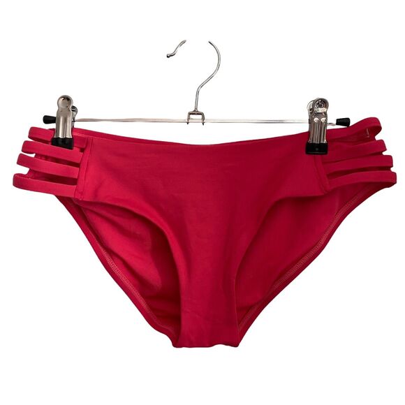 Vitamin A Soleil Bikini Bottom Bright Pink Strappy NO SIZE Small - Picture 1 of 5